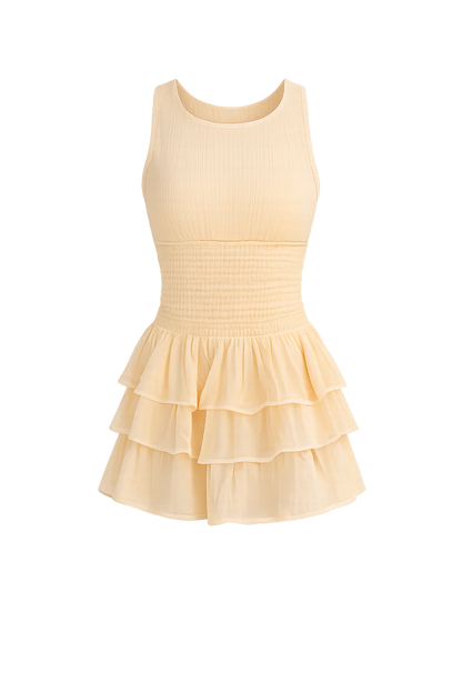 ALINA – Robe courte à volants élégants