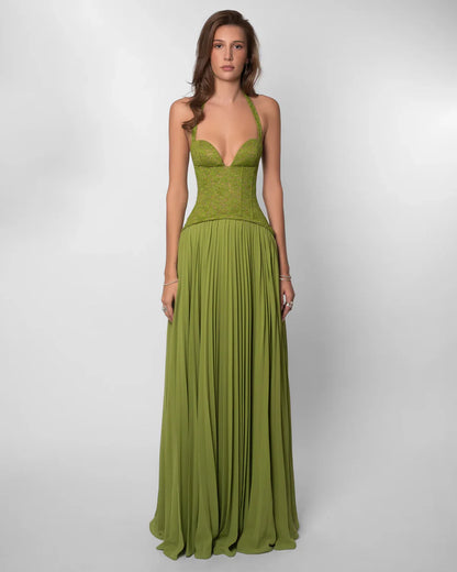 LOUWENA – Robe longue plissée élégante